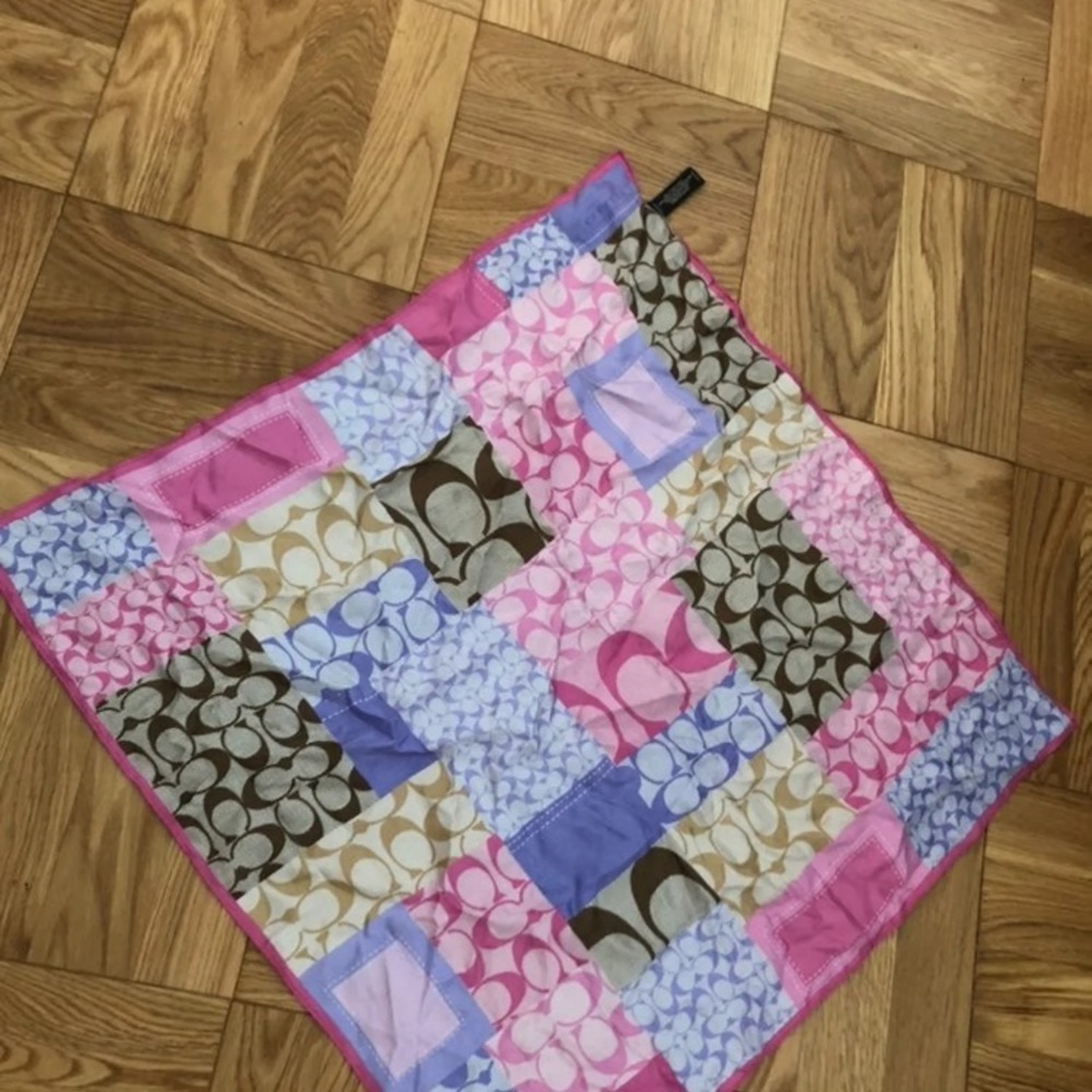 Coach Patchwork 100% Silk Scarf - image 2